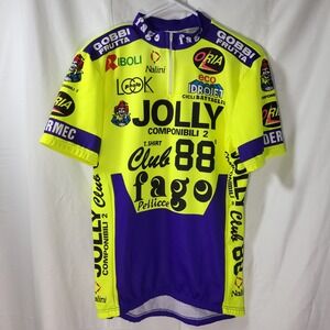 Vintage Nalini Jolly Componibili Club 88 Cycling Jersey Mens 6 Neon Yellow 90s